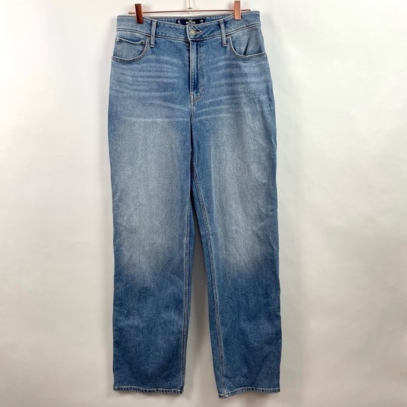 Hollister Ultra High-Rise Dad Jean Medium Wash Vintage Stretch 9L - Picture 1 of 14